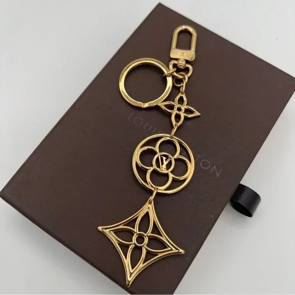 Louis Vuitton LV Twiggy key chain Charm GP Gold ❤️Authentic - Picture 3 of 7